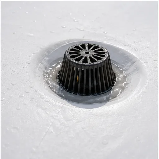 Emergency roof leak repair around a drain